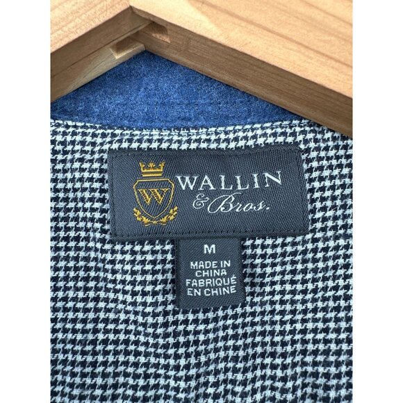 Wallin & Bros Men Button Shirt Sz M Shacket Heavy Lined Soft Blue Cotton Flannel - Picture 8 of 16